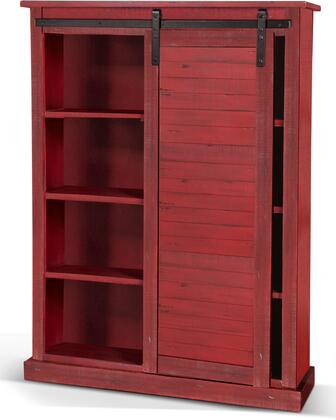 Sunny Designs Burnt Red Barn Door Bookcase