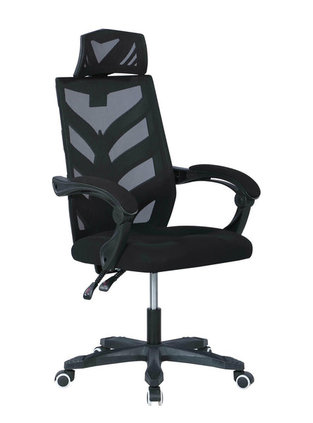 Chintaly Modern Reclining Computer Chair With Headrest & Padded Arms raised seat