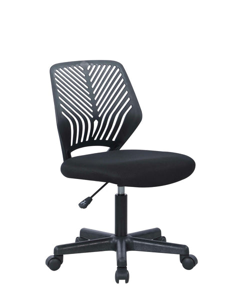 Chintaly Modern 2 Tone Pneumatic Adjustable-Height Computer Chair seat lowered 