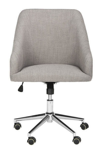 Safavieh Adrienne Linen Chrome Leg Swivel Office Chair Grey