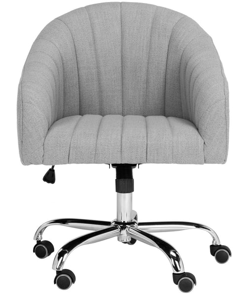 Safavieh Themis Linen Chrome Leg Swivel Office Chair Grey